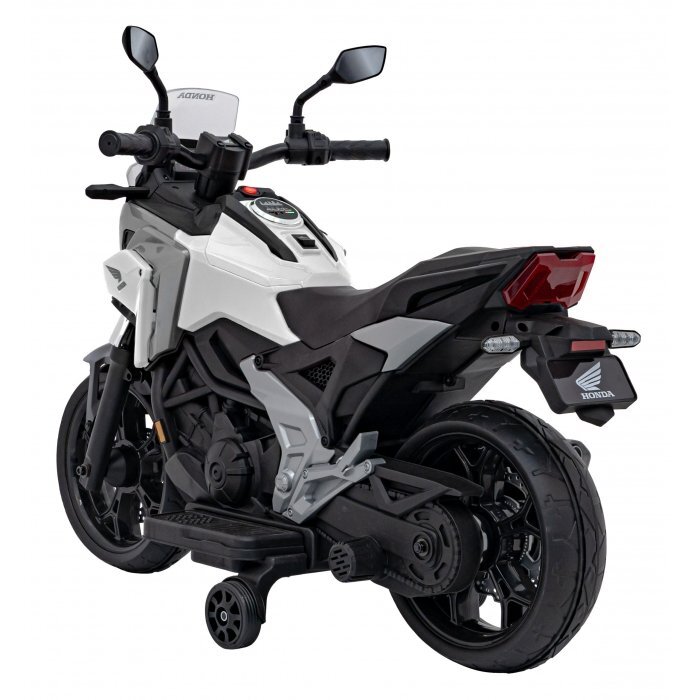 Honda Motocicleta electrica pentru copii NC750X alb 70W cu lumini sunete si panou audio 103x41x74 cm