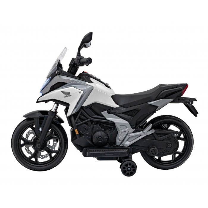 Honda Motocicleta electrica pentru copii NC750X alb 70W cu lumini sunete si panou audio 103x41x74 cm