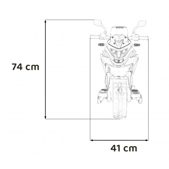 Honda Motocicleta electrica pentru copii NC750X galben 70W cu lumini sunete si panou audio 103x41x74 cm