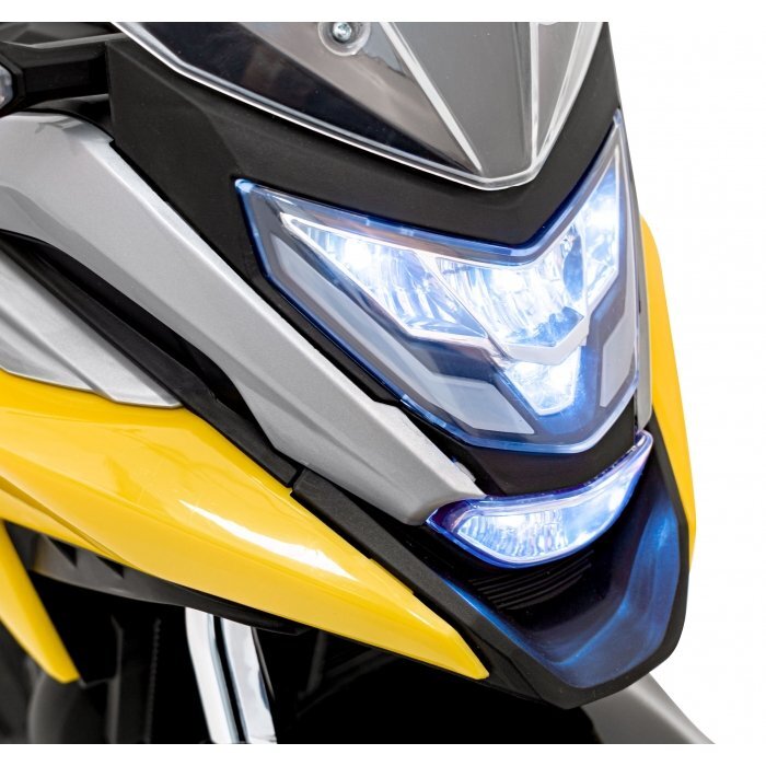 Honda Motocicleta electrica pentru copii NC750X galben 70W cu lumini sunete si panou audio 103x41x74 cm