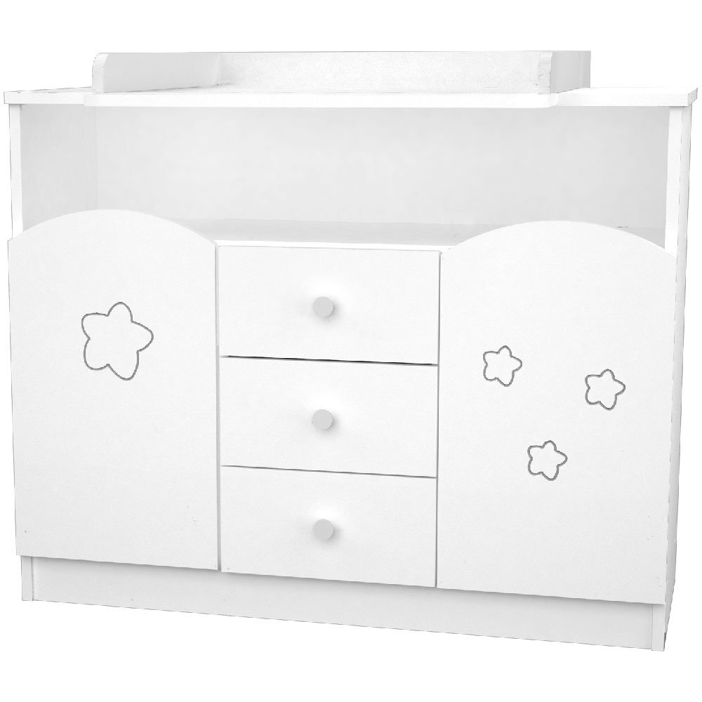Hubners Comoda de infasat Matei 106 cm alb cu stelute