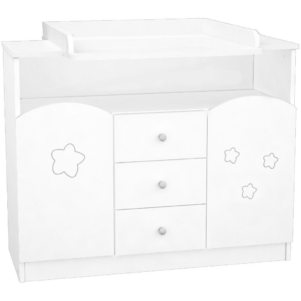 Hubners Comoda de infasat Matei 106 cm alb cu stelute
