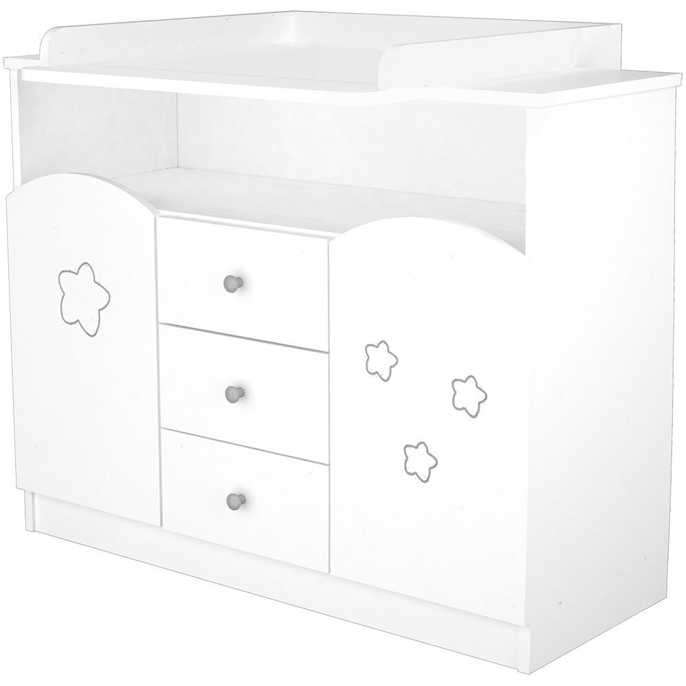 Hubners Comoda de infasat Matei 106 cm alb cu stelute