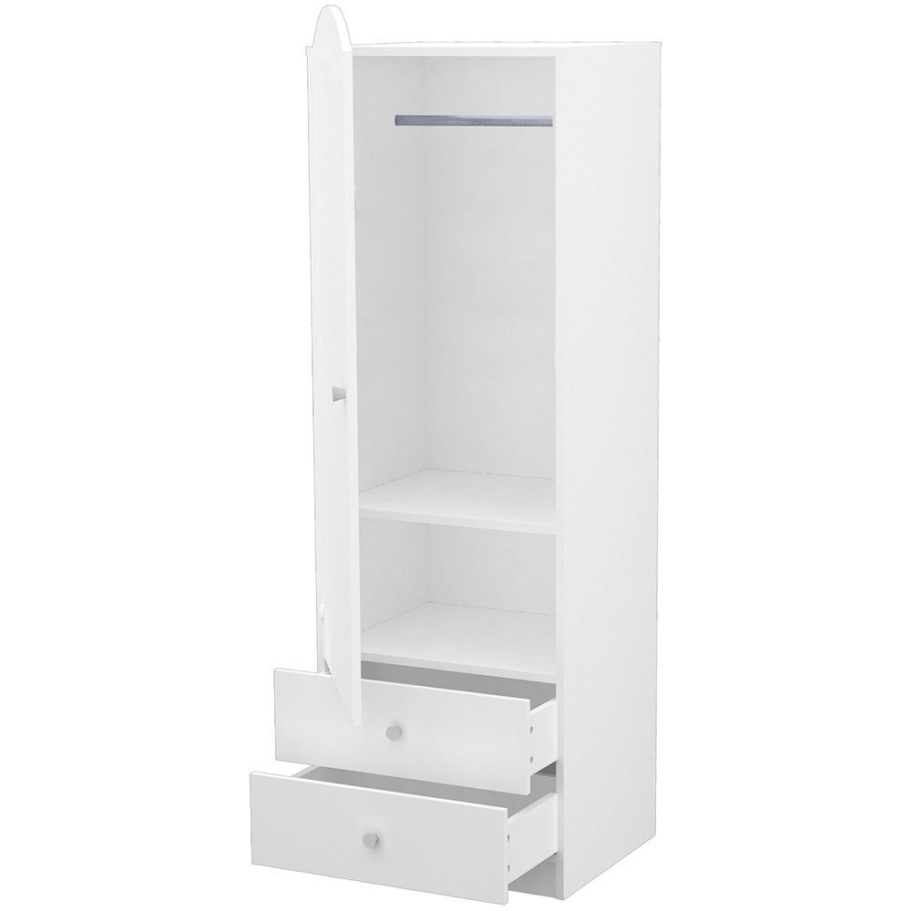 Hubners Dulap cu o usa si 2 sertare Matei deschidere stanga alb cu stelute