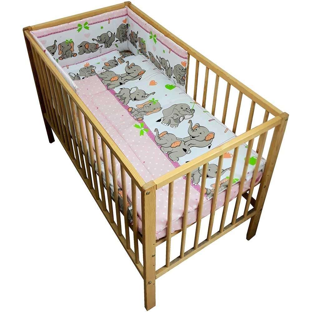 Hubners Lenjerie patut Elefantii Jucausi 4 piese 120x60 cm