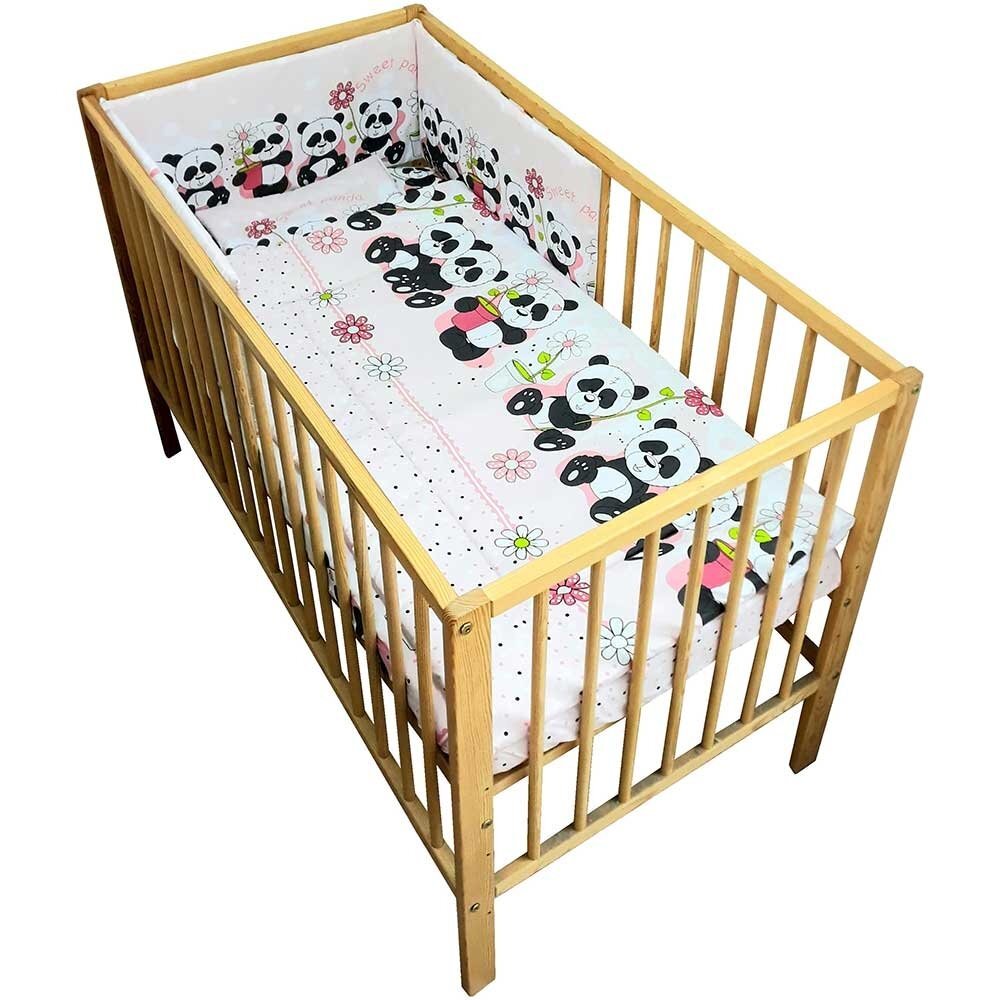 Hubners Lenjerie patut Sweet Panda 4 piese roz 120x60 cm