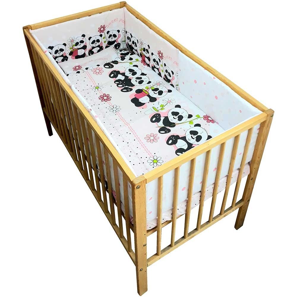 Hubners Lenjerie patut Sweet Panda 5 piese roz 120x60 cm