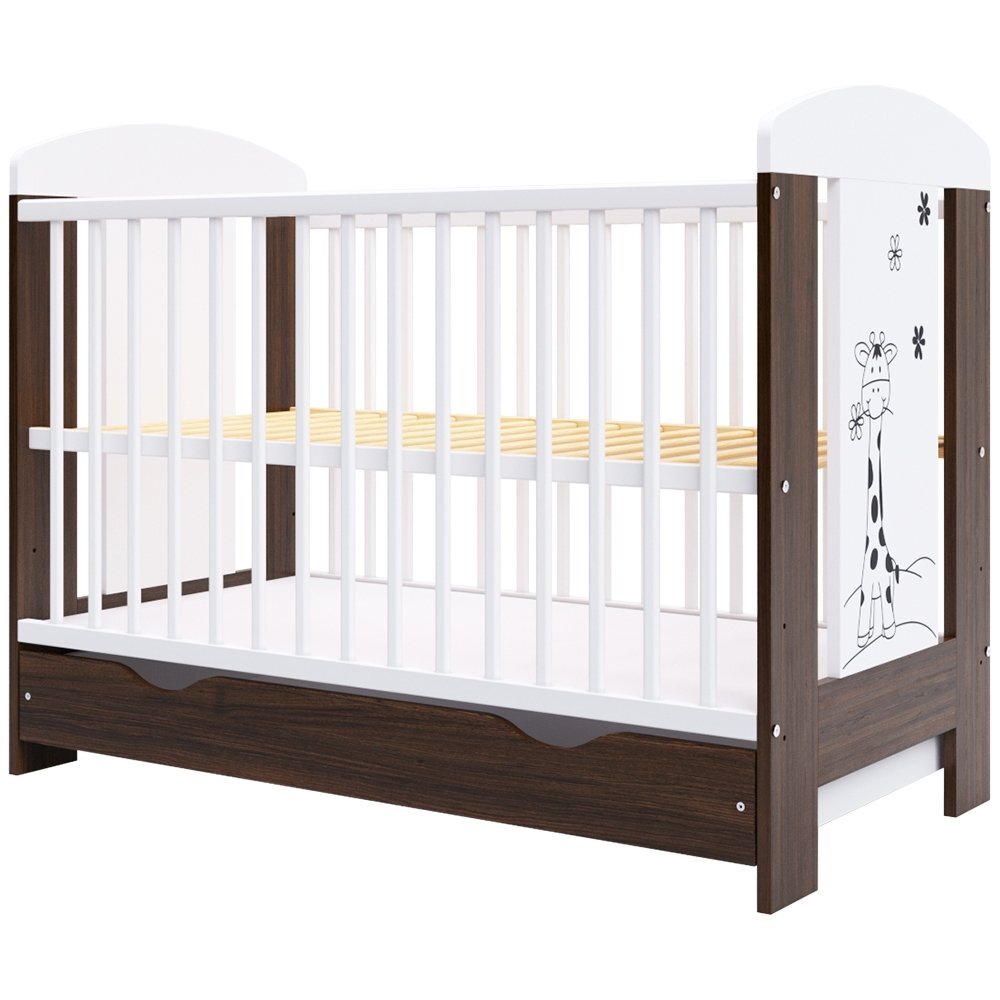 Hubners Patut copii din lemn Calisto Girafa 120x60 cm maro cu sertar