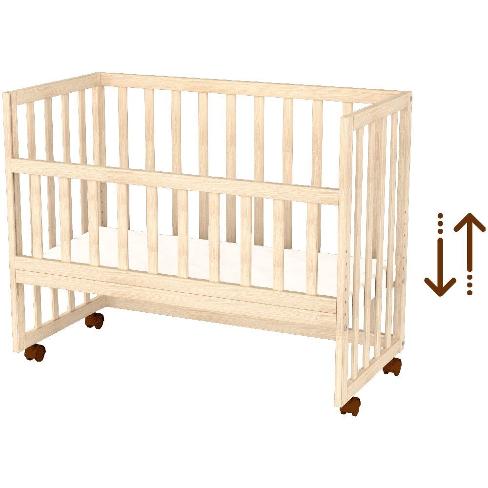 Hubners Patut copii din lemn co-sleeper Eva 94x46 cm natur