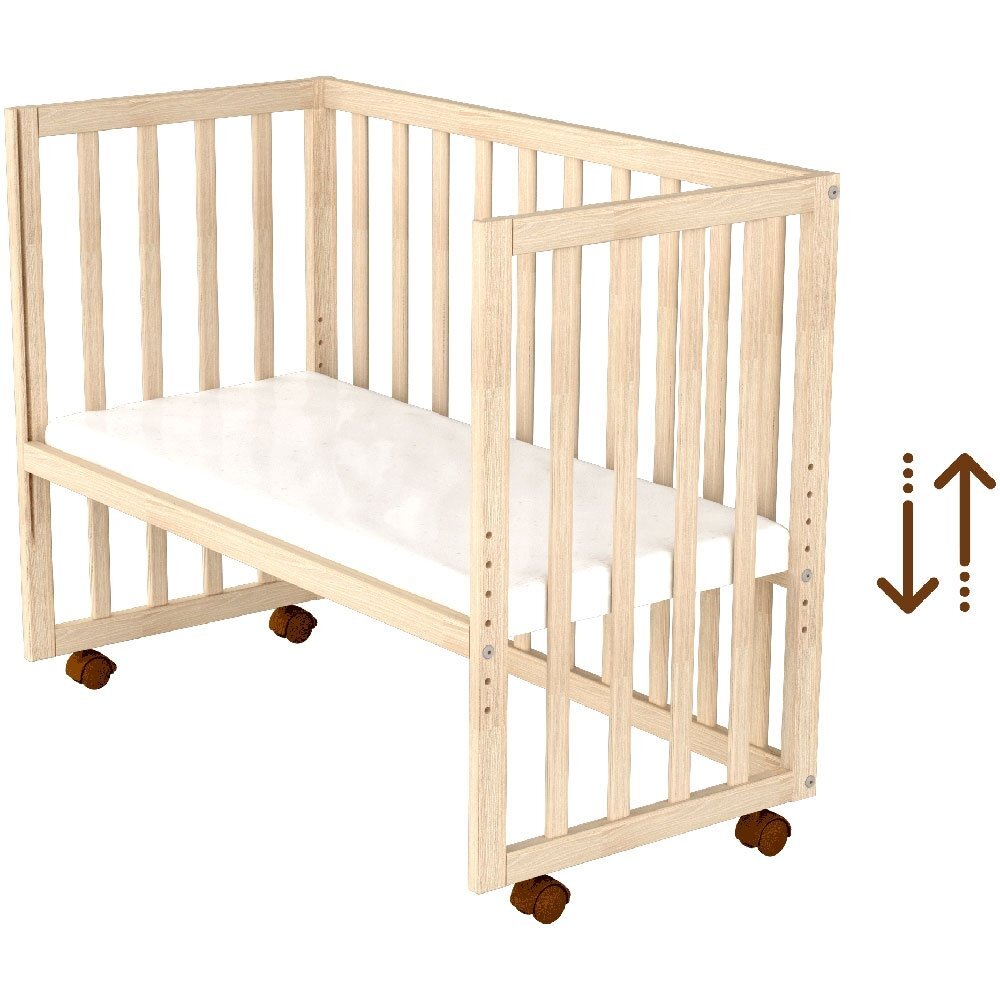Hubners Patut copii din lemn co-sleeper Eva 94x46 cm natur