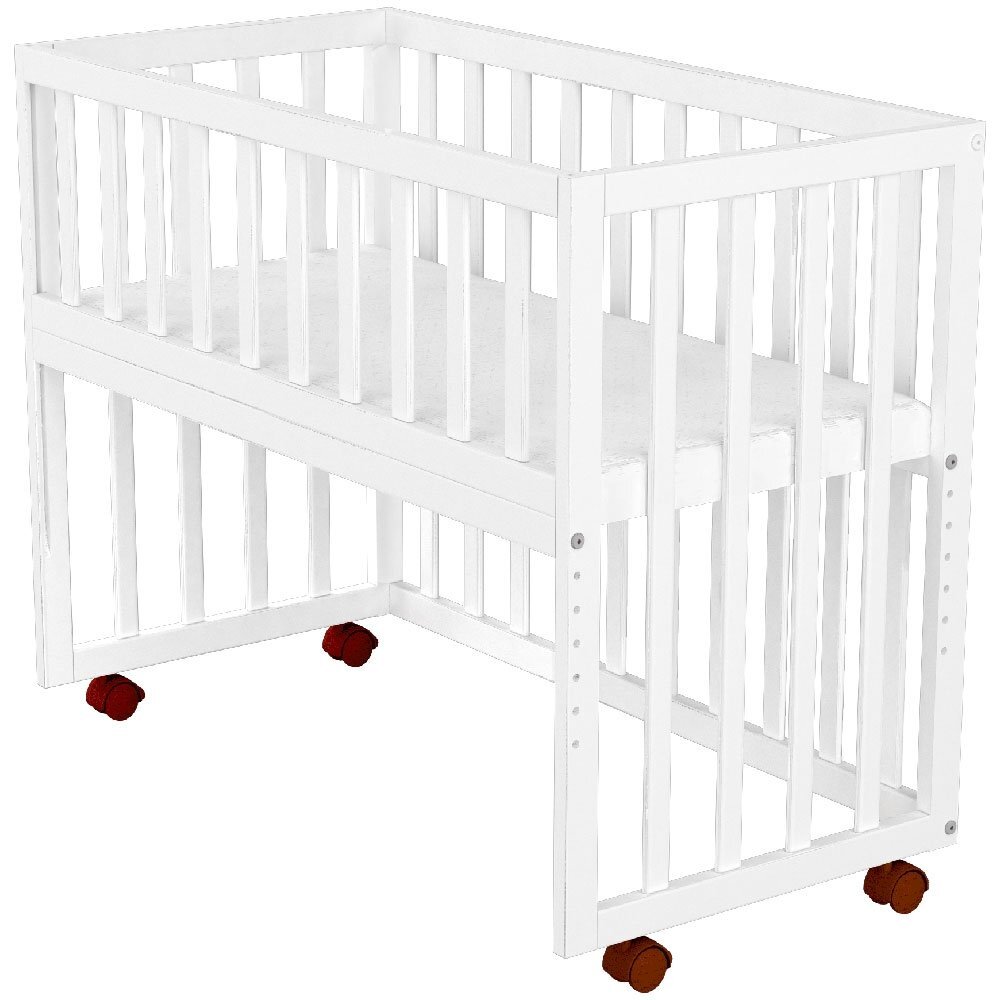 Hubners Patut copii din lemn co-sleeper Matei 94x46 cm alb