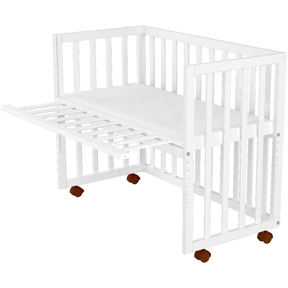 Hubners Patut copii din lemn co-sleeper Matei 94x46 cm alb
