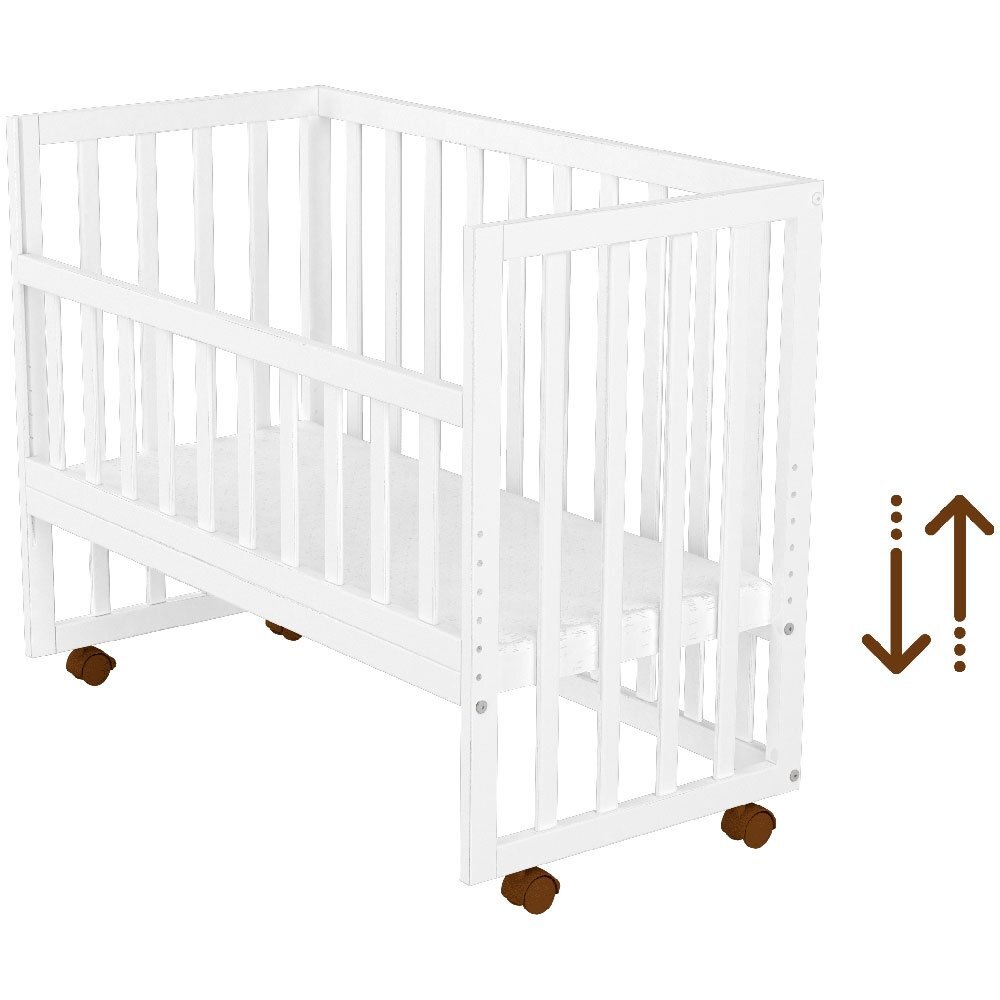 Hubners Patut copii din lemn co-sleeper Matei 94x46 cm alb