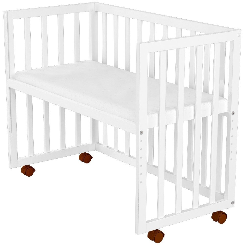 Hubners Patut copii din lemn co-sleeper Matei 94x46 cm alb