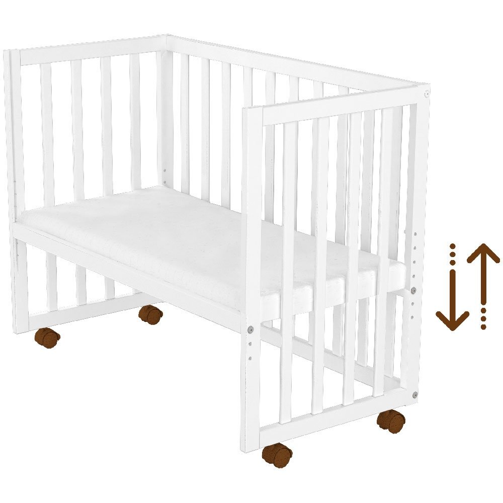 Hubners Patut copii din lemn co-sleeper Matei 94x46 cm alb
