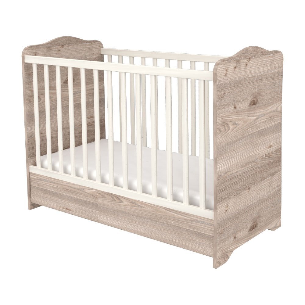 Hubners Patut copii din lemn cu sertar Sofia 120x60 cm crem nisip