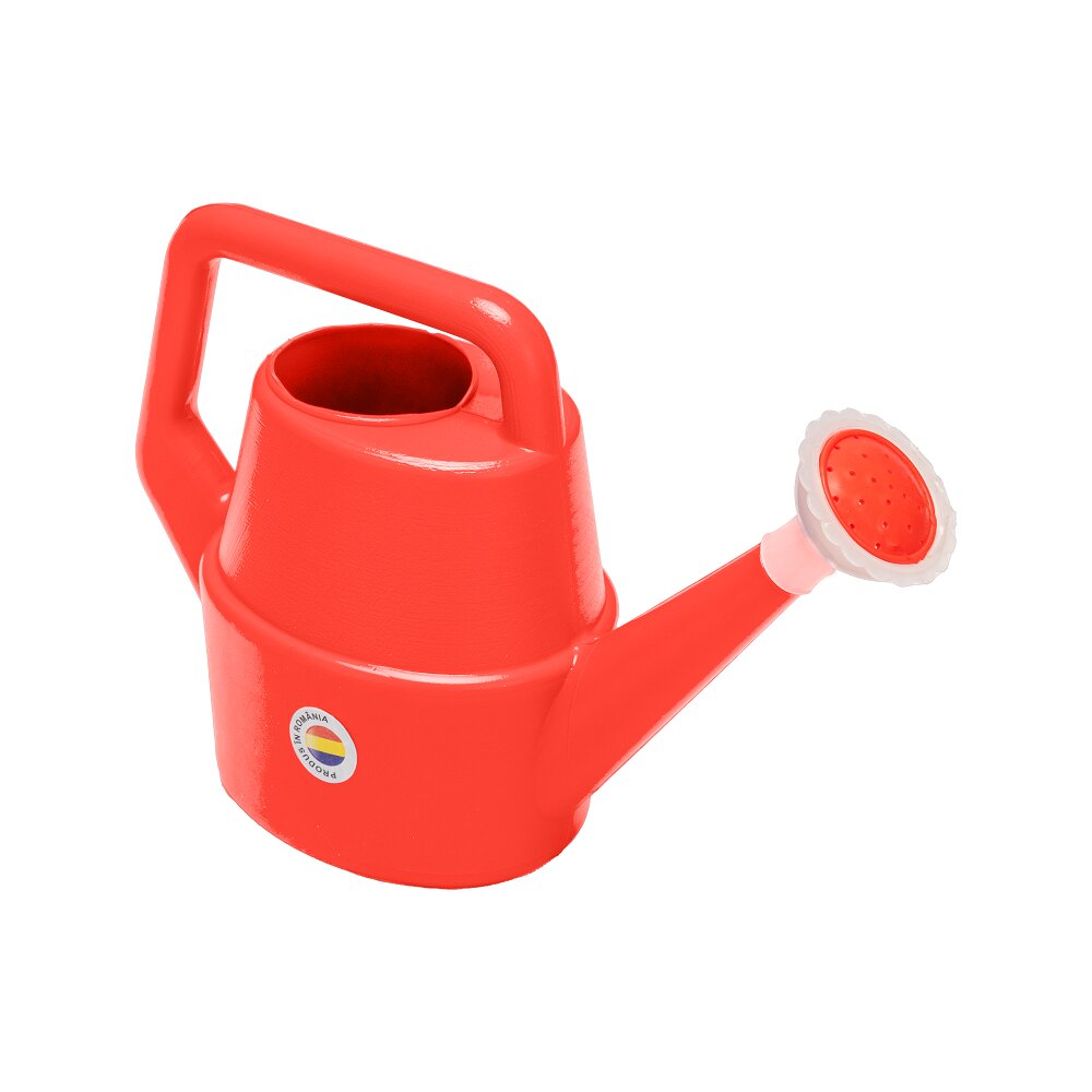 Huby Toys Stropitoare de jucarie pentru copii Red cu maner si capat cu floricica dimensiune 25 x 9.5 x 17 cm