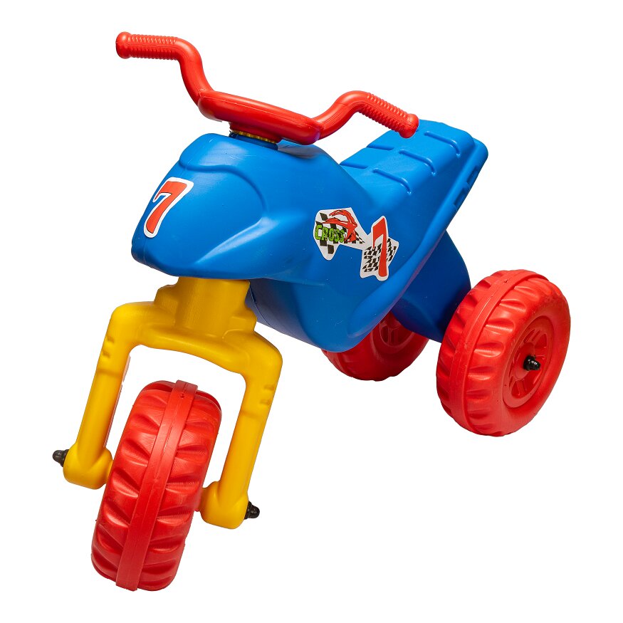 Huby Toys Tricicleta pentru copii Red Blue fara pedale actionata cu picioarele de la 18 luni dimensiune 66 x 27.6 x 48.5 cm