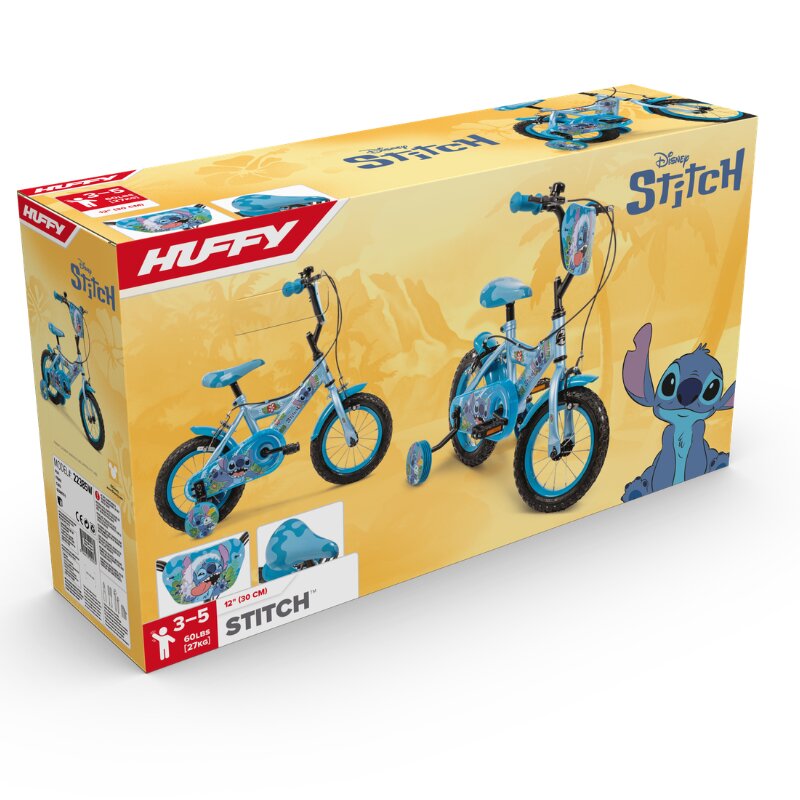 Huffy Bicicleta pentru copii 3-5 ani Stitch 12 inch cu roti ajutatoare