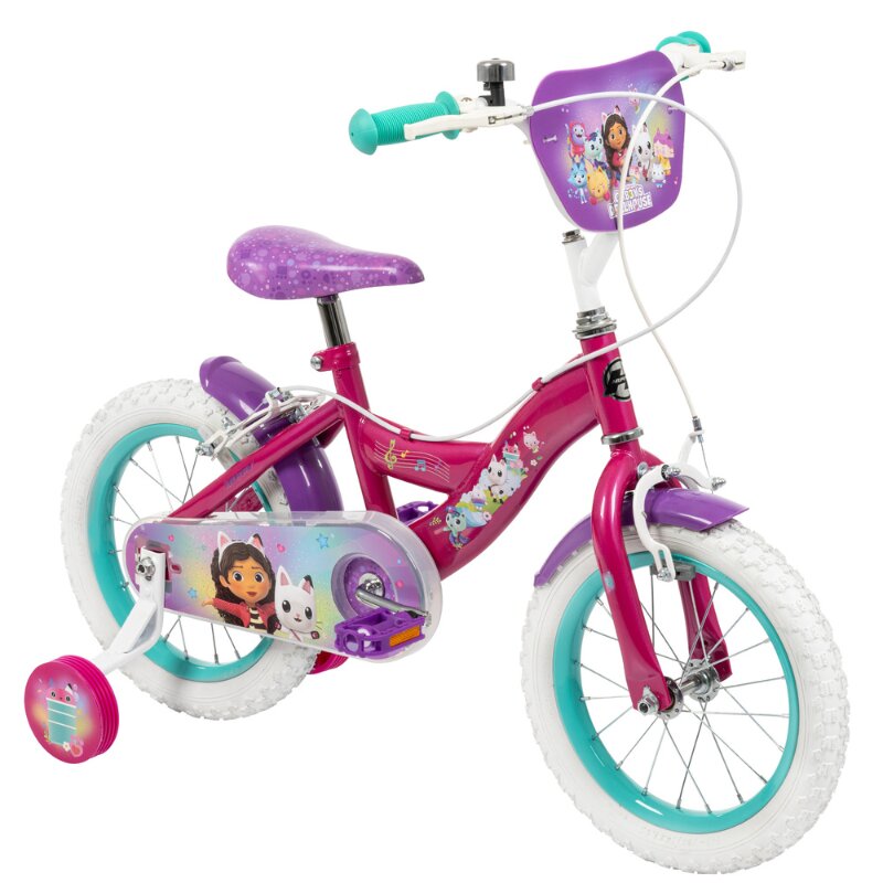 Huffy Bicicleta pentru copii 4-6 ani Gabbys Dollhouse 14 inch cu roti ajutatoare
