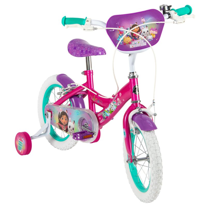 Huffy Bicicleta pentru copii 4-6 ani Gabbys Dollhouse 14 inch cu roti ajutatoare