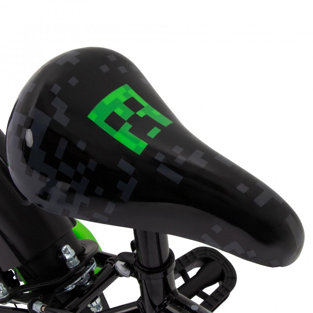 Huffy Bicicleta pentru copii Minecraft Black 16 inch cu roti ajutatoare luminoase
