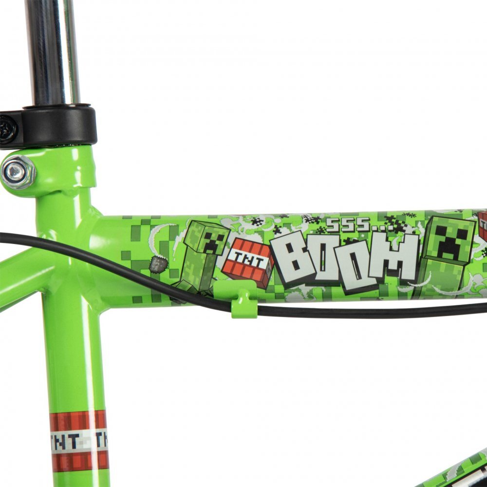 Huffy Bicicleta pentru copii Minecraft Green 16 inch cu roti ajutatoare luminoase