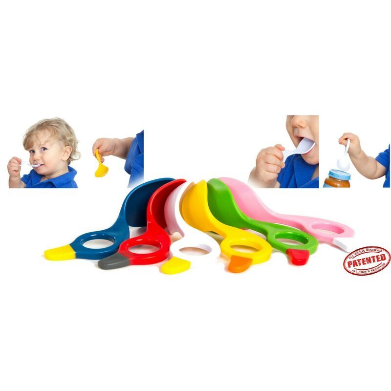 I CAN Set 2 lingurite cu multiple modalitati de prindere pinkgreen