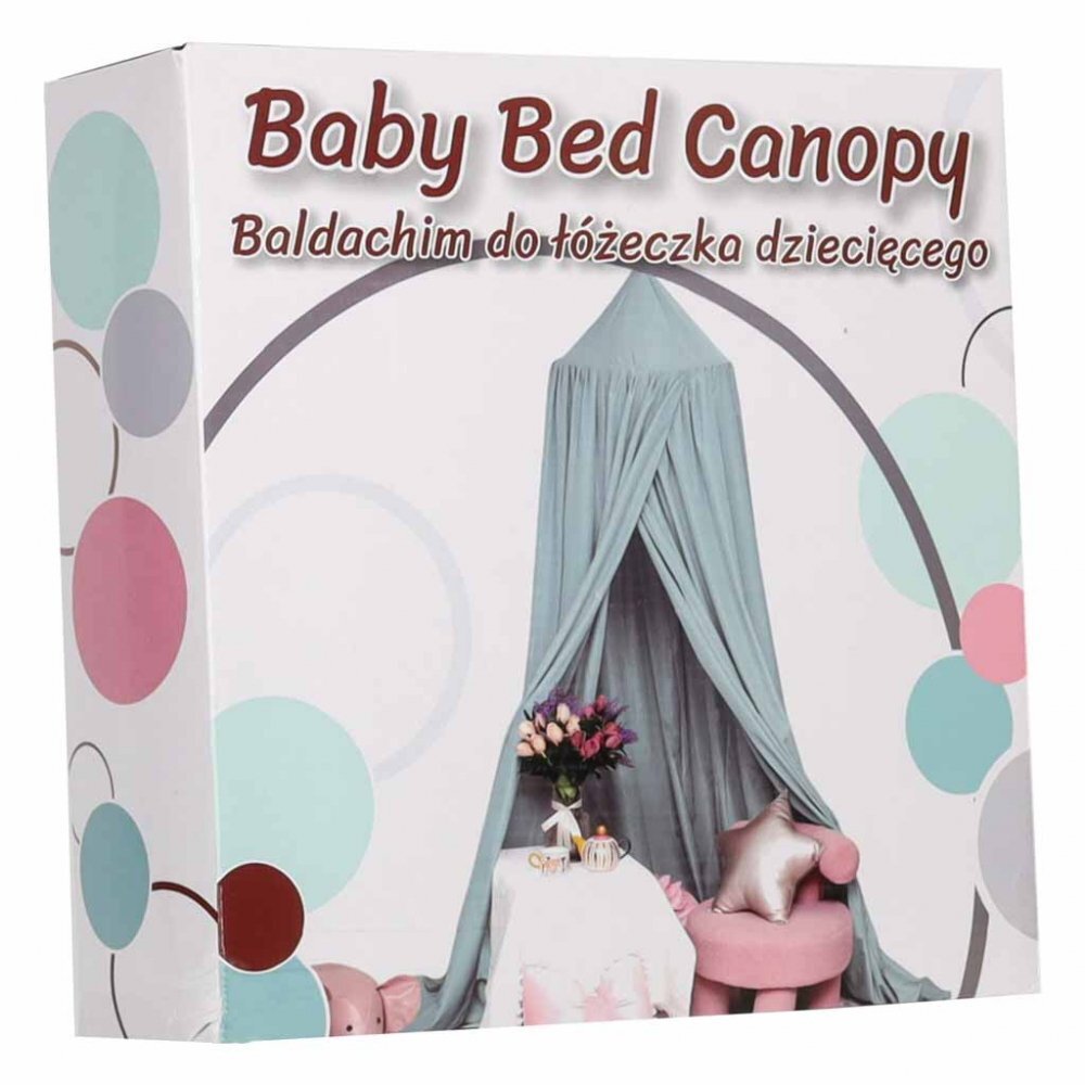 Ikonka Baldachin pentru copii Blue Boho tip cort tipi de suspendat include set complet pentru montaj inaltime totala 280 cm