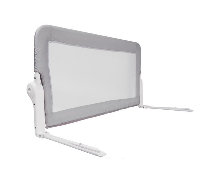 Ikonka Bariera de protectie pentru pat copii pliabila cadrul metalic dimensiune 150 x 45 cm Grey