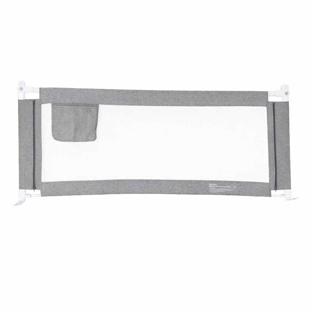Ikonka Bariera de protectie pentru pat Grey 160 cm cadru metalic cu buzunar exterior