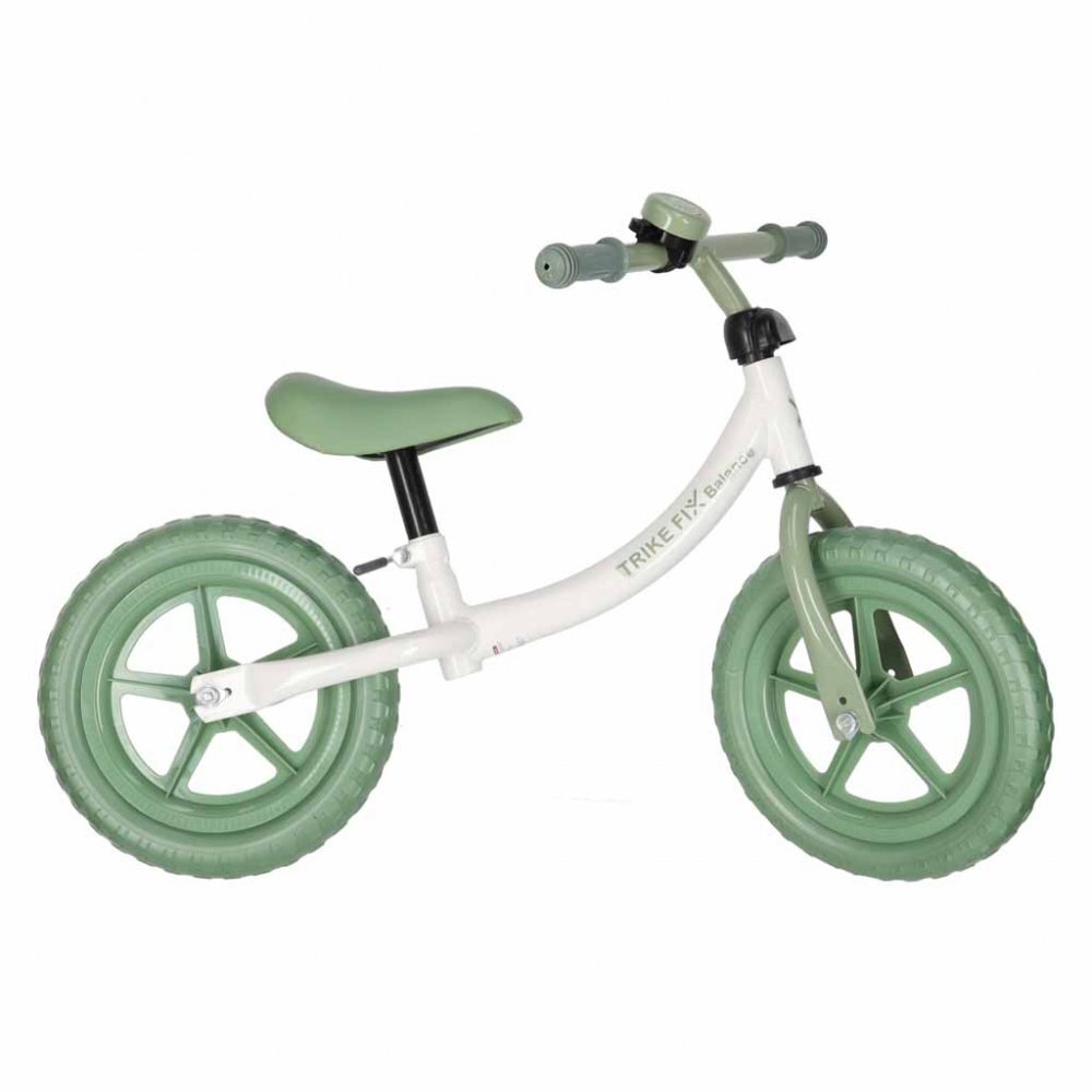 Ikonka Bicicleta fara pedale pentru copii Trike Fix Balance green cadru otel cu sonerie saua ergonomica sezutul si ghidonul reglabile roti din spuma EVA sarcina maxima 30 kg