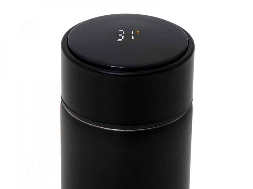 Ikonka Cana termos smart cu afisaj LED activat prin atingere interior din otel inoxidabil capacitate 500 ml dimensiune 6.7 x 21.5 cm Black