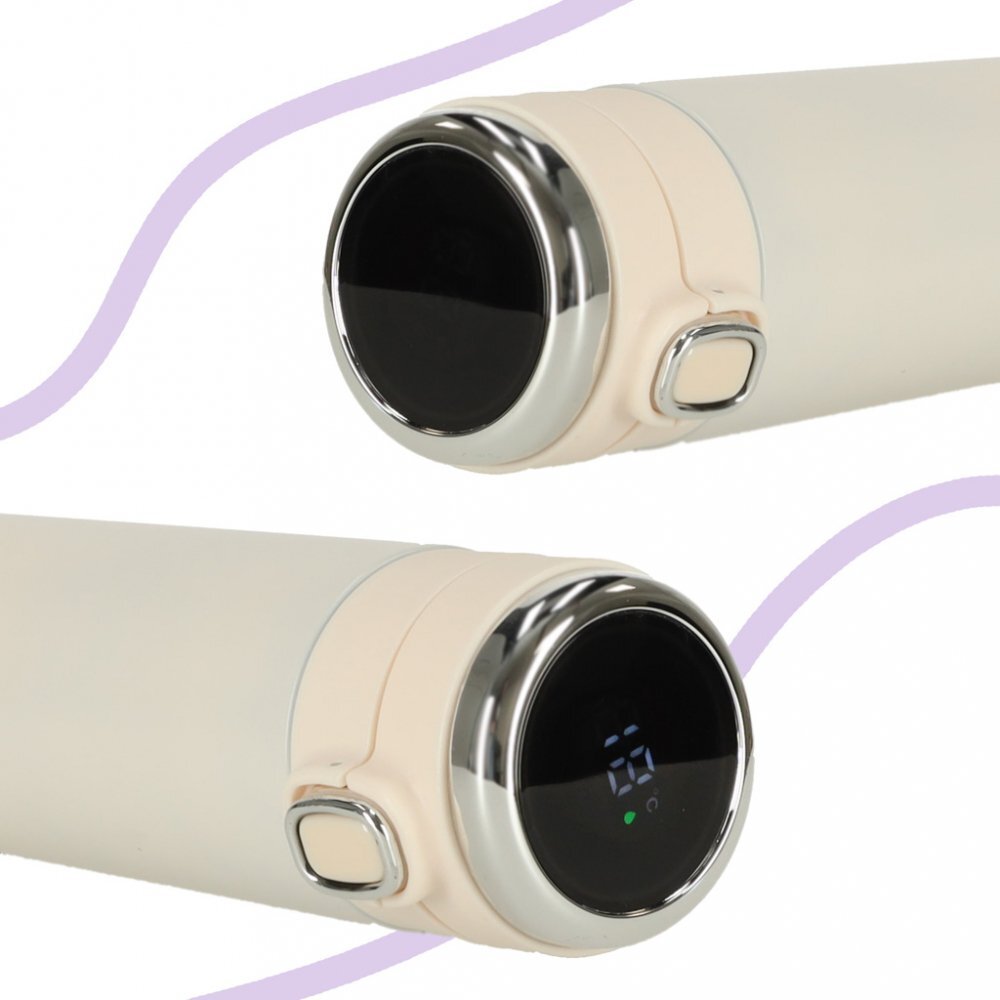 Ikonka Cana termos smart LED cu gura de scurgere 420 ml Bej