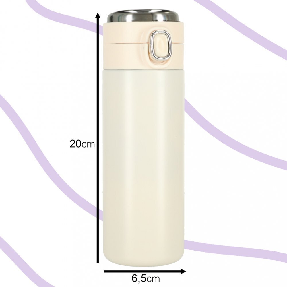 Ikonka Cana termos smart LED cu gura de scurgere 420 ml Bej