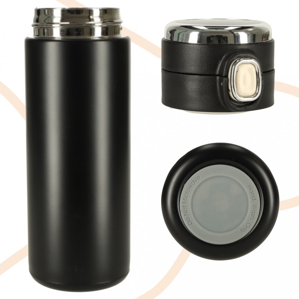 Ikonka Cana termos smart LED cu gura de scurgere 420 ml Black