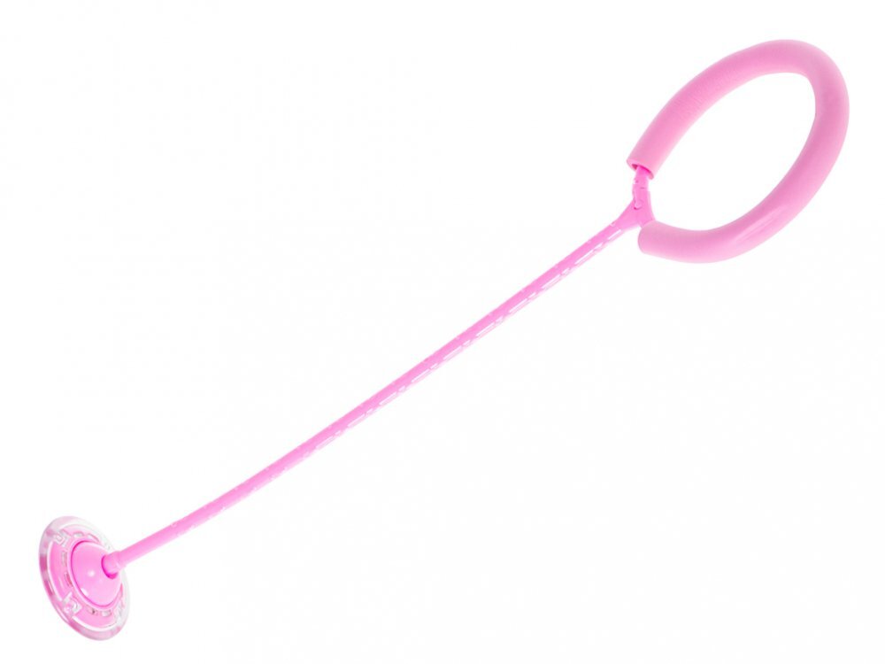 Ikonka Coarda moderna de sarit pe picior pentru copii Hula Hoop cu iluminare led pink