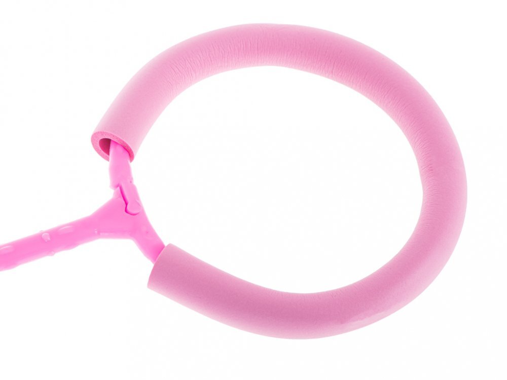Ikonka Coarda moderna de sarit pe picior pentru copii Hula Hoop cu iluminare led pink