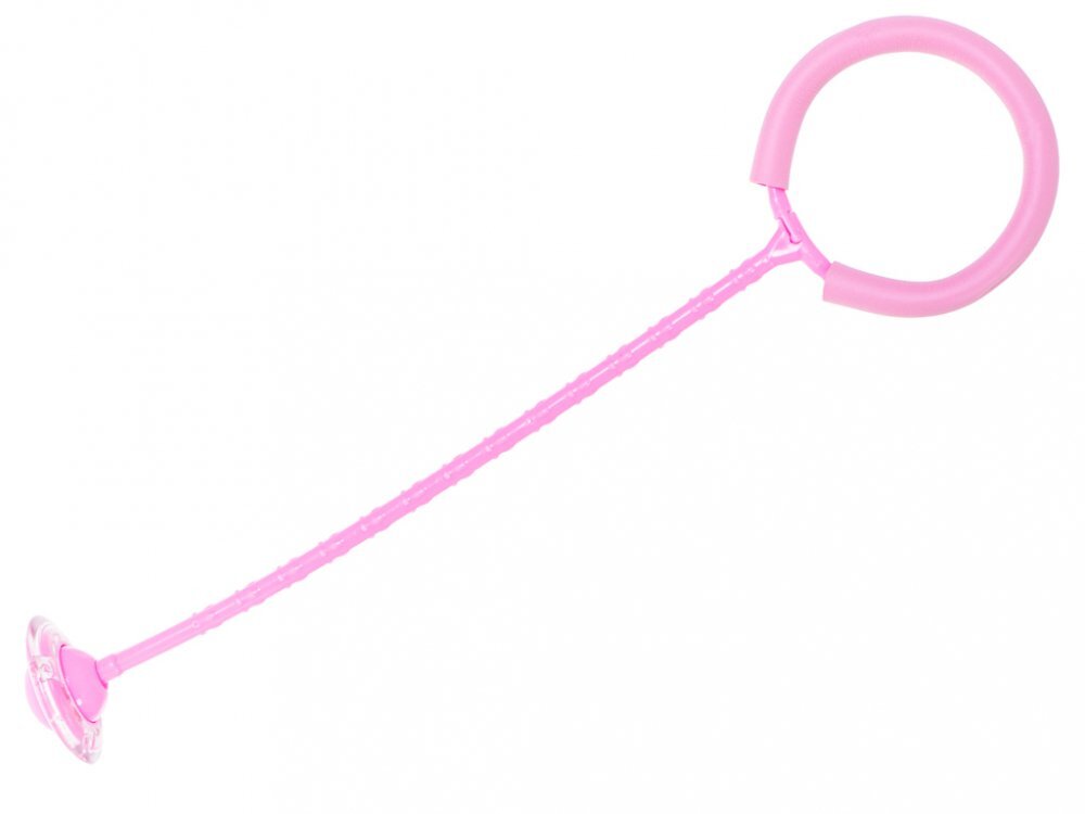 Ikonka Coarda moderna de sarit pe picior pentru copii Hula Hoop cu iluminare led pink
