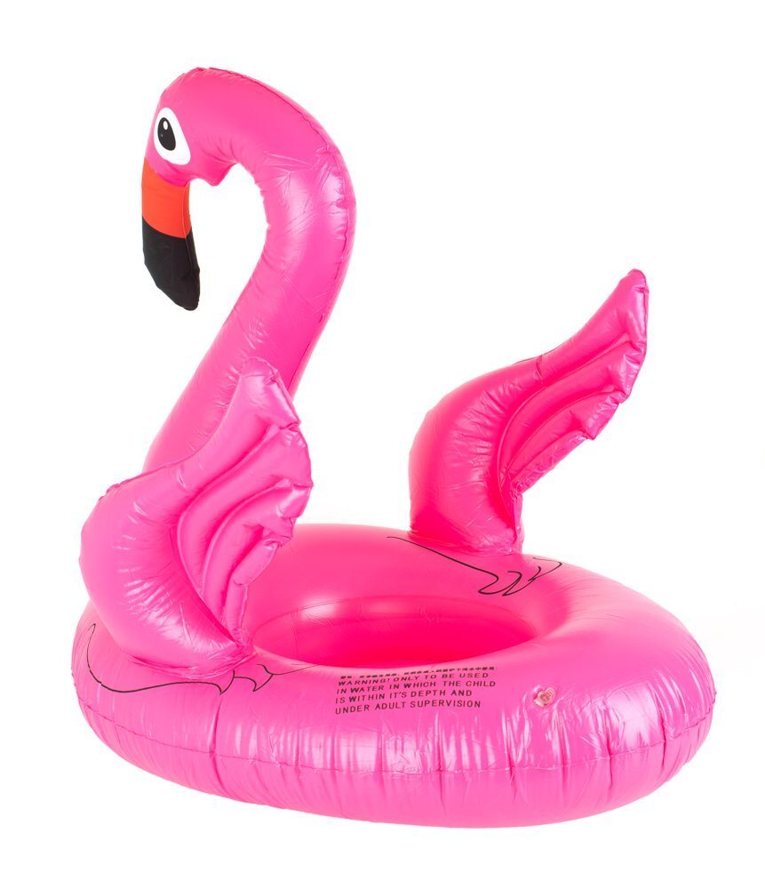 Ikonka Colac gonflabil pentru inot copii 66x67 cm Flamingo Roz