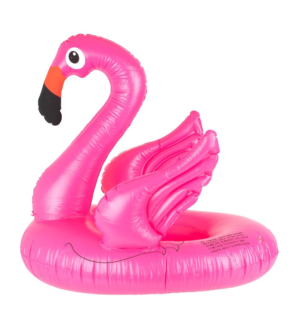 Ikonka Colac gonflabil pentru inot copii 66x67 cm Flamingo Roz