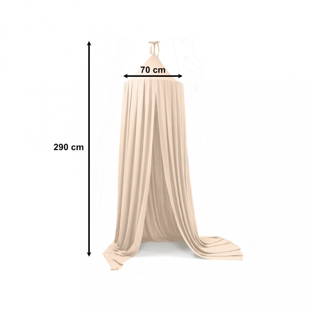 Ikonka Cort baldachin pentru copii suspendat multifunctional pentru patut copii loc de joaca lungime 290 cm diametru cadru 70 cm Beige