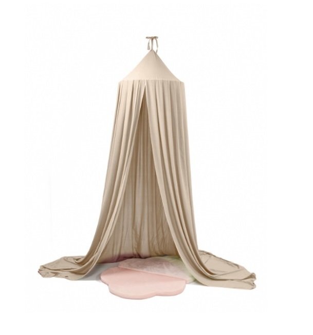 Ikonka Cort baldachin pentru copii suspendat multifunctional pentru patut copii loc de joaca lungime 290 cm diametru cadru 70 cm Beige