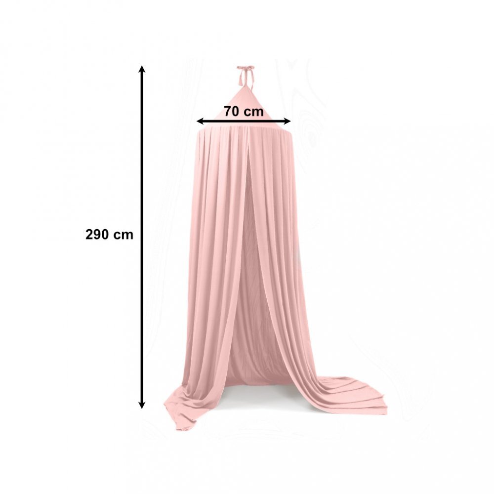 Ikonka Cort baldachin pentru copii suspendat multifunctional pentru patut copii loc de joaca lungime 290 cm diametru cadru 70 cm Light Pink