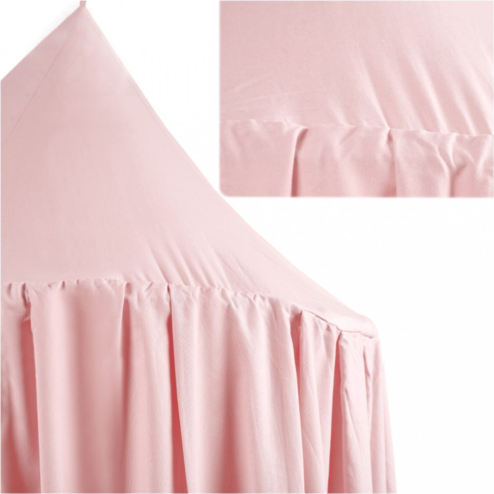 Ikonka Cort baldachin pentru copii suspendat multifunctional pentru patut copii loc de joaca lungime 290 cm diametru cadru 70 cm Light Pink