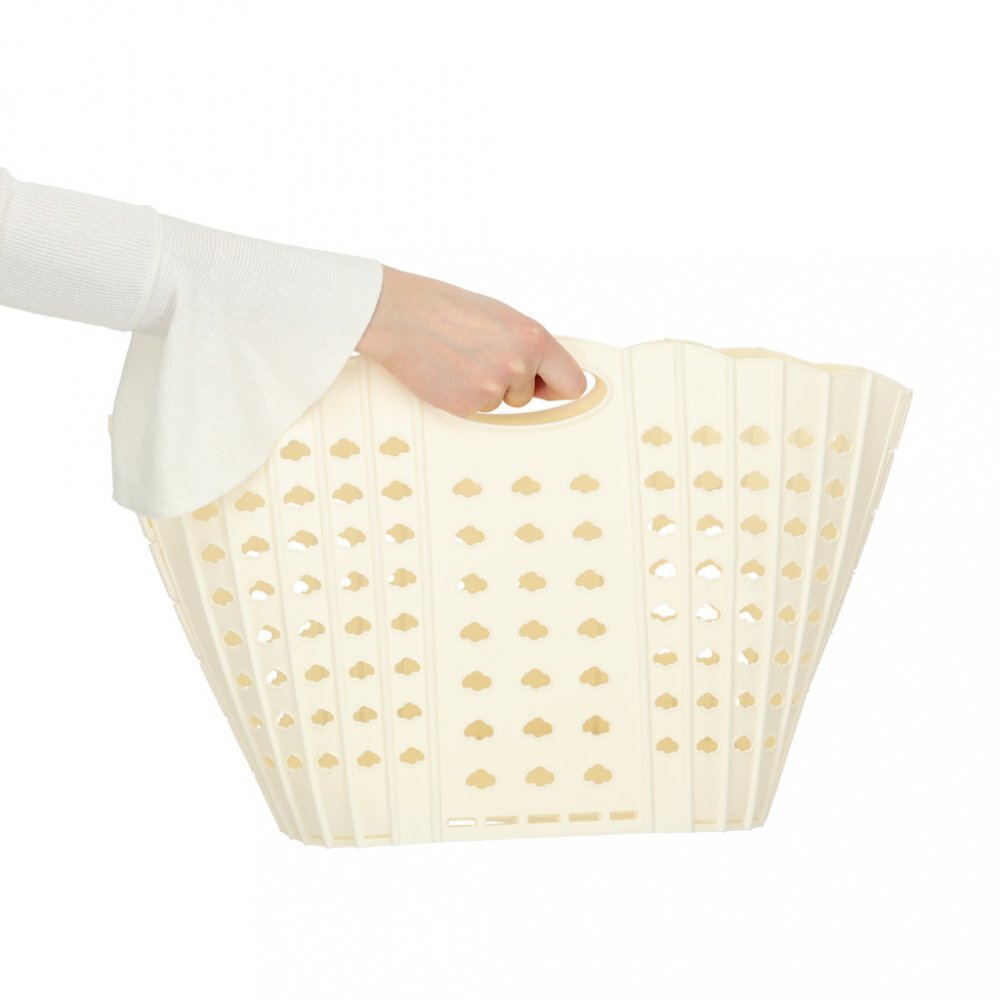 Ikonka Cos de rufe pliabil Beige cu doua manere robuste dimensiune 42 x 24 x 29 cm