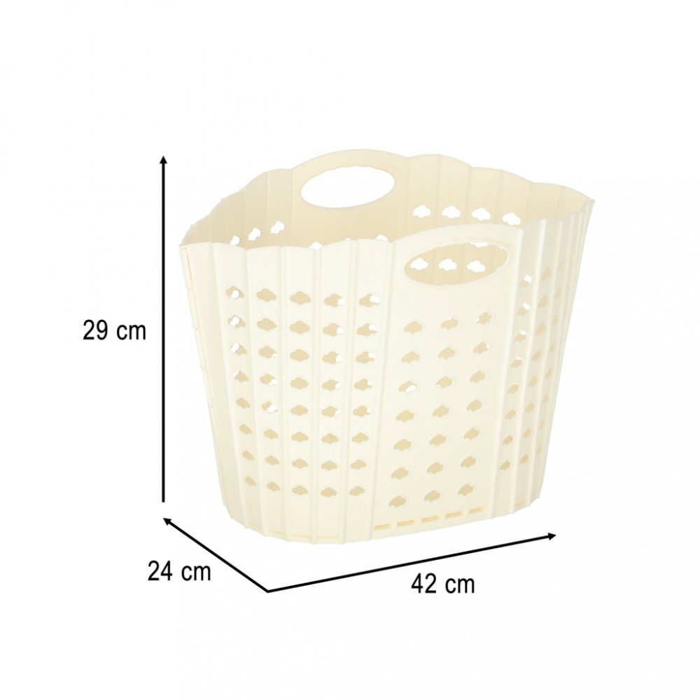Ikonka Cos de rufe pliabil Beige cu doua manere robuste dimensiune 42 x 24 x 29 cm