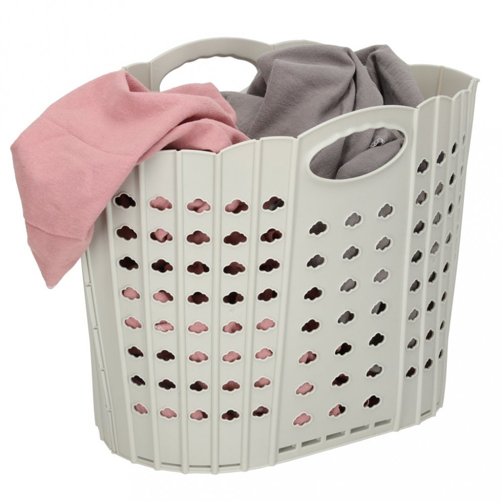 Ikonka Cos de rufe pliabil Grey cu doua manere robuste dimensiune 42 x 24 x 29 cm