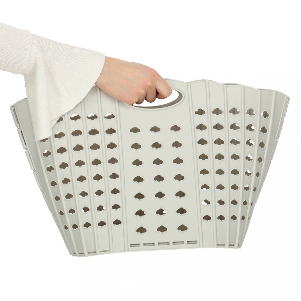 Ikonka Cos de rufe pliabil Grey cu doua manere robuste dimensiune 42 x 24 x 29 cm