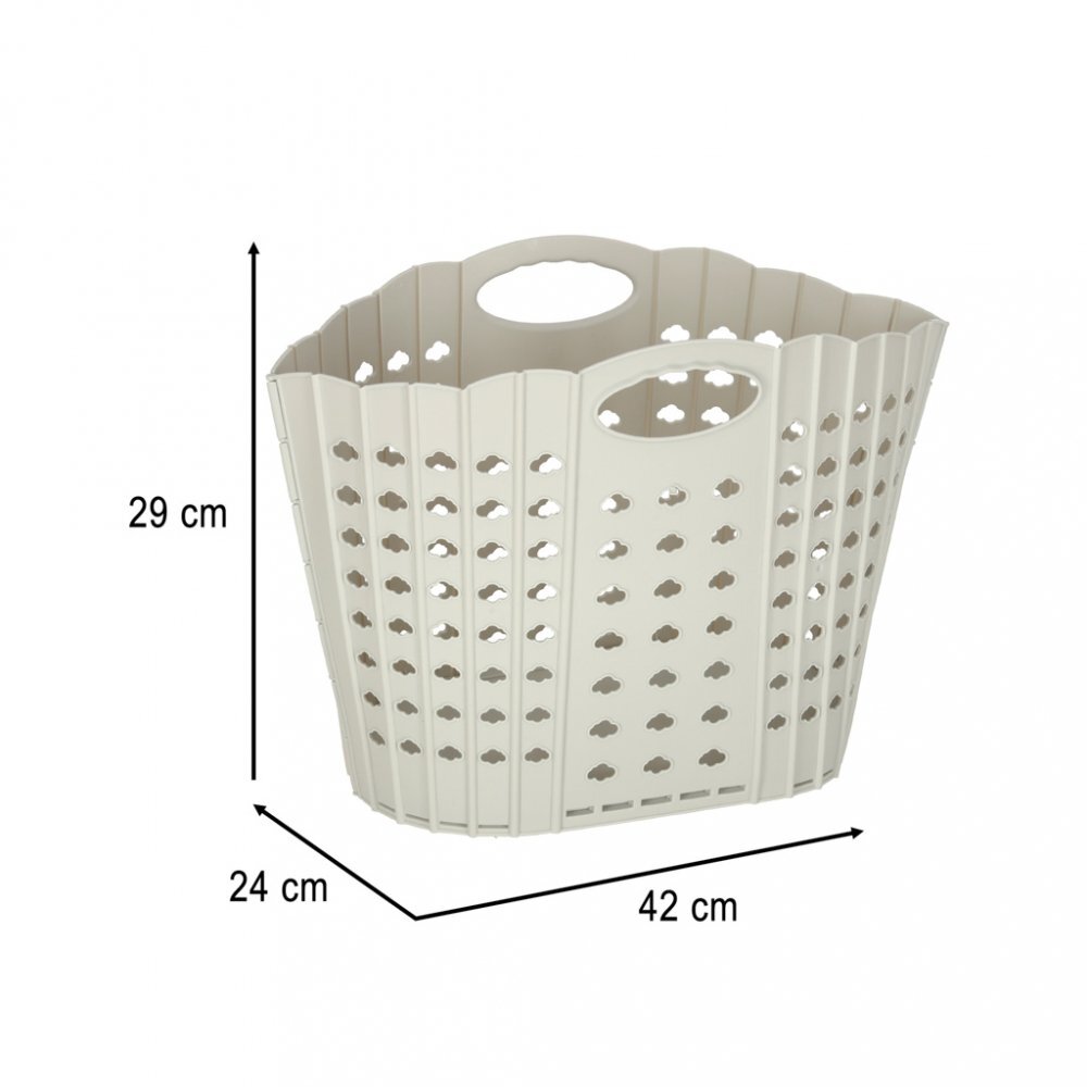 Ikonka Cos de rufe pliabil Grey cu doua manere robuste dimensiune 42 x 24 x 29 cm